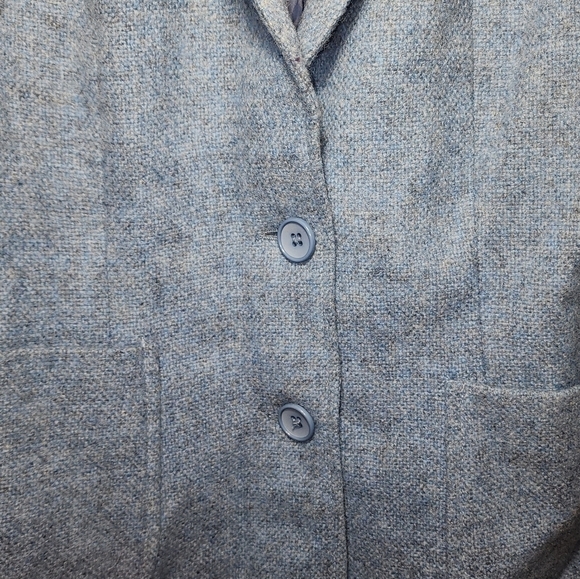 Pitlochry 100% Wool Blazer Blue Knitwear Medium Vintage - Picture 5 of 6